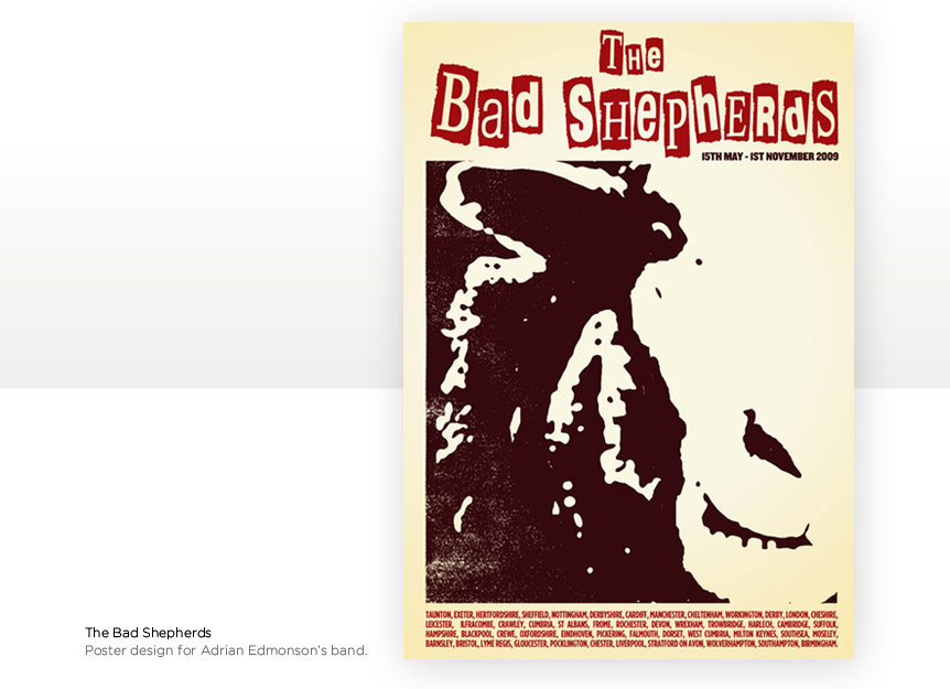 Silkscreen Poster design for the Bad Shepherds